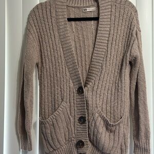 SO Women's Beige Button-Up Cardigan
